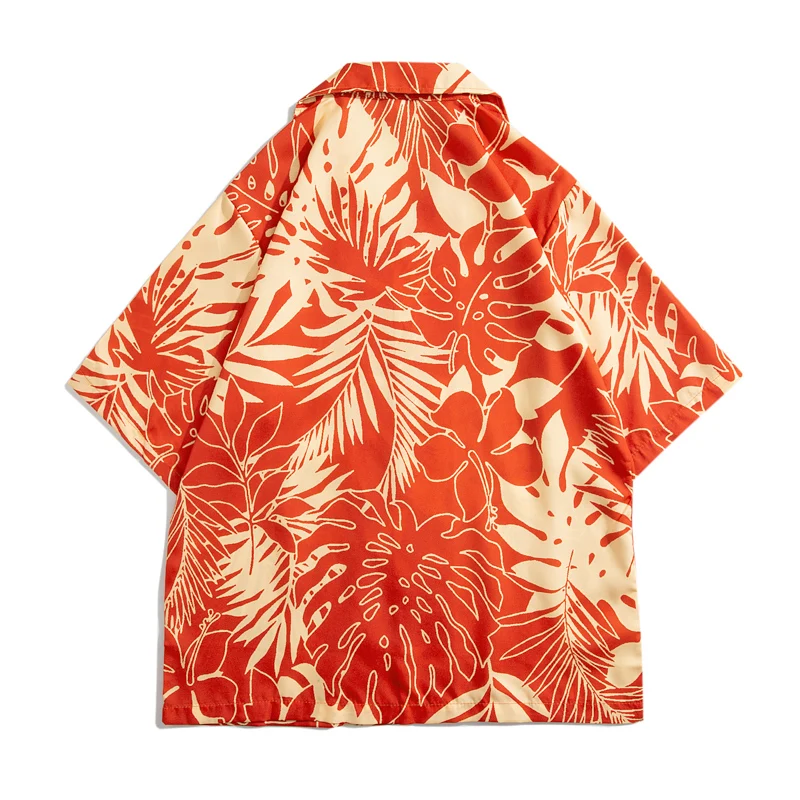 Casual Short Sleeved Shirt Summer men's floral shirt designed in Hawaiian beach style short sleeved casual shirt ice silk quick drying loose top