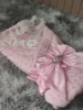 Baby Winter Swaddle Blanket Boys Girls French Lace Essential Receiving Blanket Ultra-Soft Newborn Registry Sleeping Wraps 3