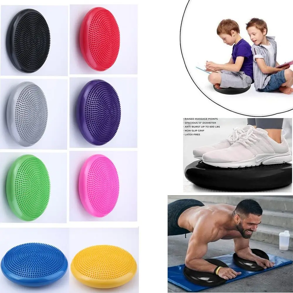 

Round Inflatable Stability Cushion Core Strength PVC Yoga Balance Pad Durable Thickened Balance Board Women Men