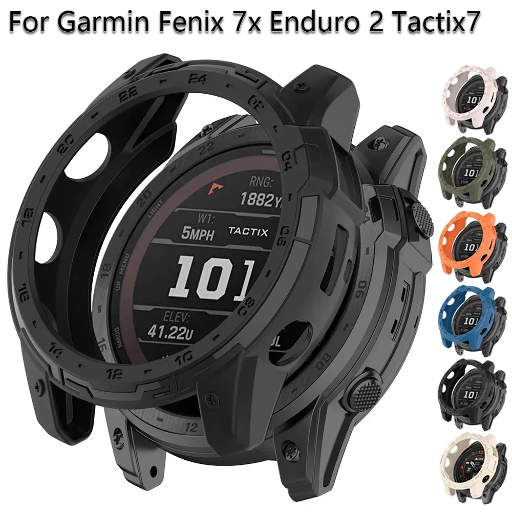 TPU Protective Case Cover for Garmin Fenix 7X Smart Watch Soft Protector Cover Shell Accessory Protective Frame Shell Sleeve watch screen protector case apple watch screen protector case watch case watch protective case watch cover watch protective cover tpu protective case bumper protective case
