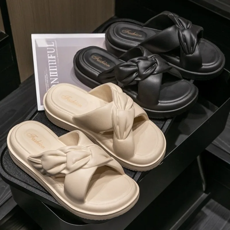 Summer EVA Slippers for Women Fashion Casual Beach Shoes Indoor Anti-Slip Outerwear Home Use Female Footwear