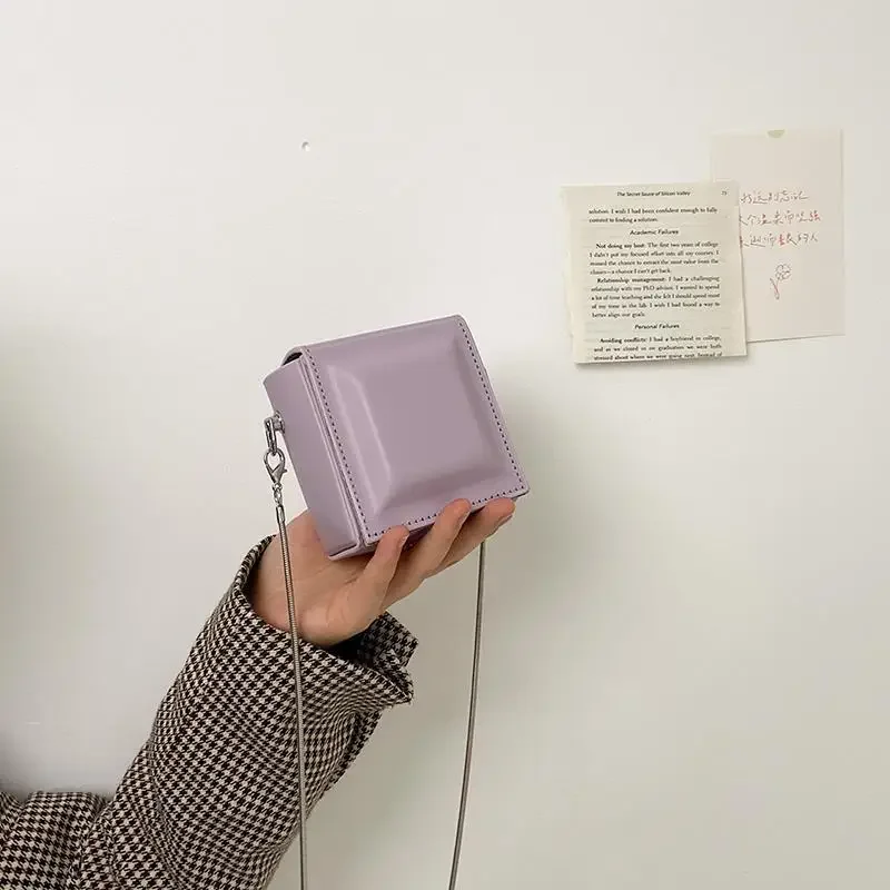 Shoulder Bags Popular Mini Small Square Bag New Fashion Casual Simple Chain Shoulder Solid Color Crossbody Bags for Women