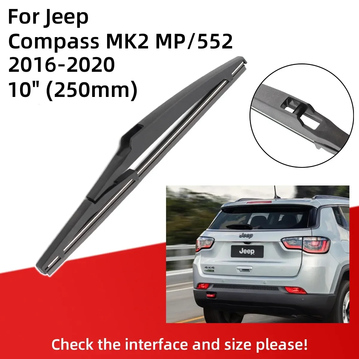 Tergicristalli Anteriori LHD Per Jeep Compass MP/552 2016-2020 – 24"+18", In Gomma Naturale