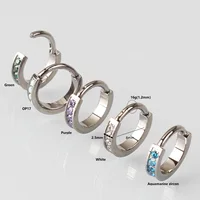 ASTM F136 Titanium AAAAA Zircon Hoop  Earrings Opal Ear Tragus Cartilage Helix Piercing Jewelry 2