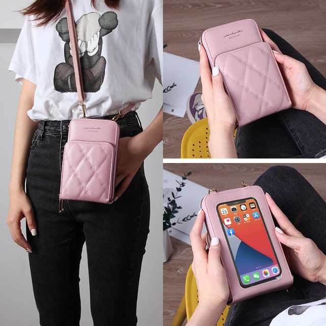 Women's Bag 2023 Trend Handbags Soft Leather Small Wallets Touch Screen Cell  Phone Purse Fashion Crossbody Shoulder Bags ita _ - AliExpress Mobile