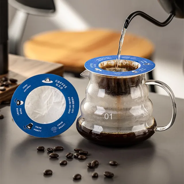 Coffee Filter Paper Flying Saucer Filter Paper Hand-pour Coffee Powder Disposable Hanging Ear Bag drip coffee