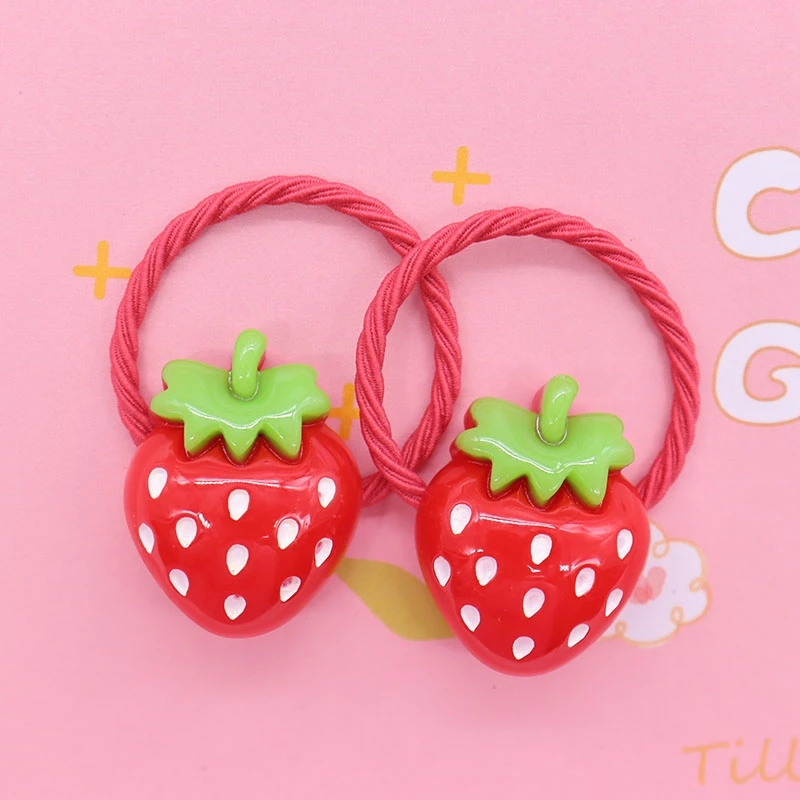 Vibrant Halloween Resin Strawberry Hair Accessories Set