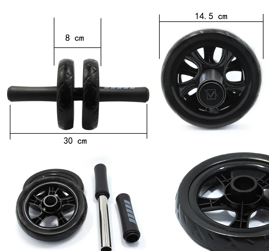 Great-quality abs válečkové fitness aparatura 15cm němý protiskluzový double-wheel břišní kolo bilanční rok ab práce vyndat tělocvična sval