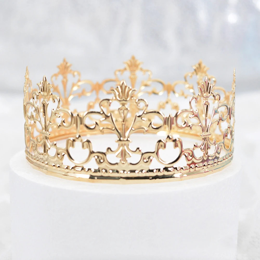 6 Mini Topper Per Torta A Forma Di Corona - Oro E Argento Con Strass E Perle - Decorazioni Per Cupcake, Compleanno E Matrimonio
