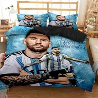 Messi Football Superstar Bedding set 3D Printed fc barcelona duvet cover Bedding Set Soft King Full Size Bedding Set For Boy 2