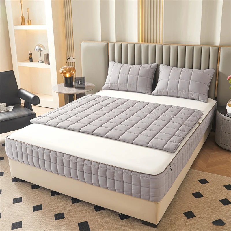 Thicken 6-Sides Bed Fitted Sheet Full Enclosed Mattress Cover with Zipper Quilted Bedding Protector Dust-Proof Soft Mattress Pad - Image 4