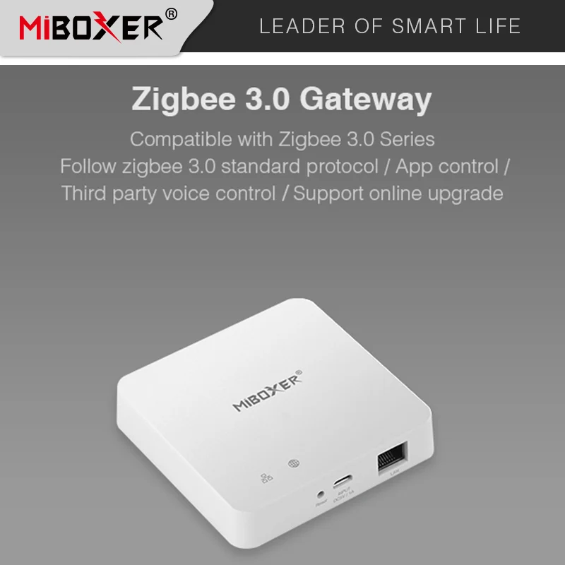 battery powered zigbee wifi wireless 4 channel cct dimming remote control Miboxer Zigbee 3.0 Gateway ZB-Box1 wireless/ZB-Box2 Wired WiFi Smart Controller support Voice APP control online upgrade