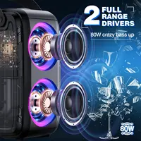 W-KING 80W RMS Party Portable Speakers Bluetooth Wireless Boombox/4 Drivers(2*4.04'' Woofer), Huge 105dB Sound Large Speaker - Image 6