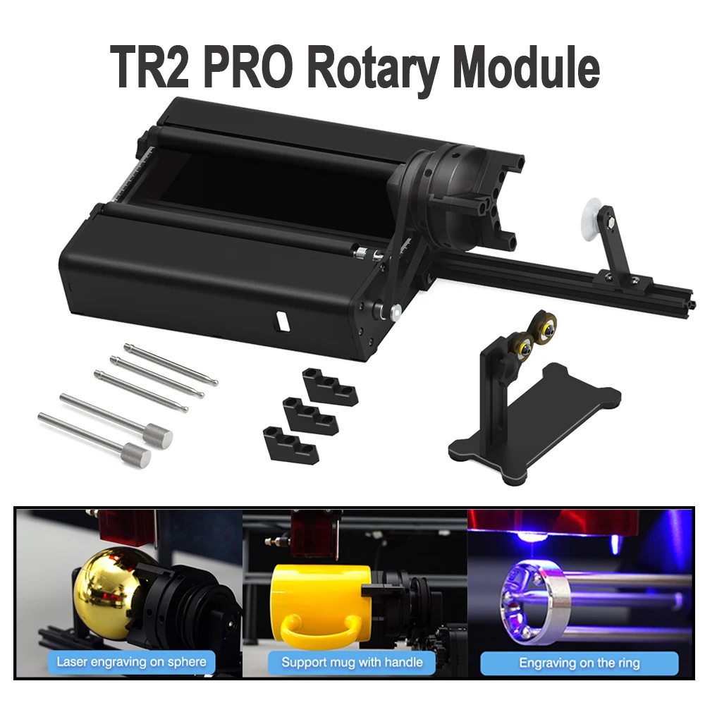 Twotrees TR2 PRO Rotary Module CNC Laser Engraving Machine Y-axis Rotary Roller Engraving Module for Carving Cylindrical Objects