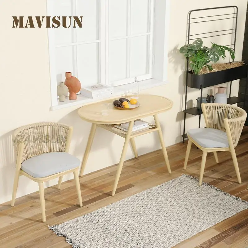 Minimalist Rattan Garden Table And Chair For Dining Outdoor Chill Out Terrace Wicker Coffee Tables Simple Armchairs Kitchen
