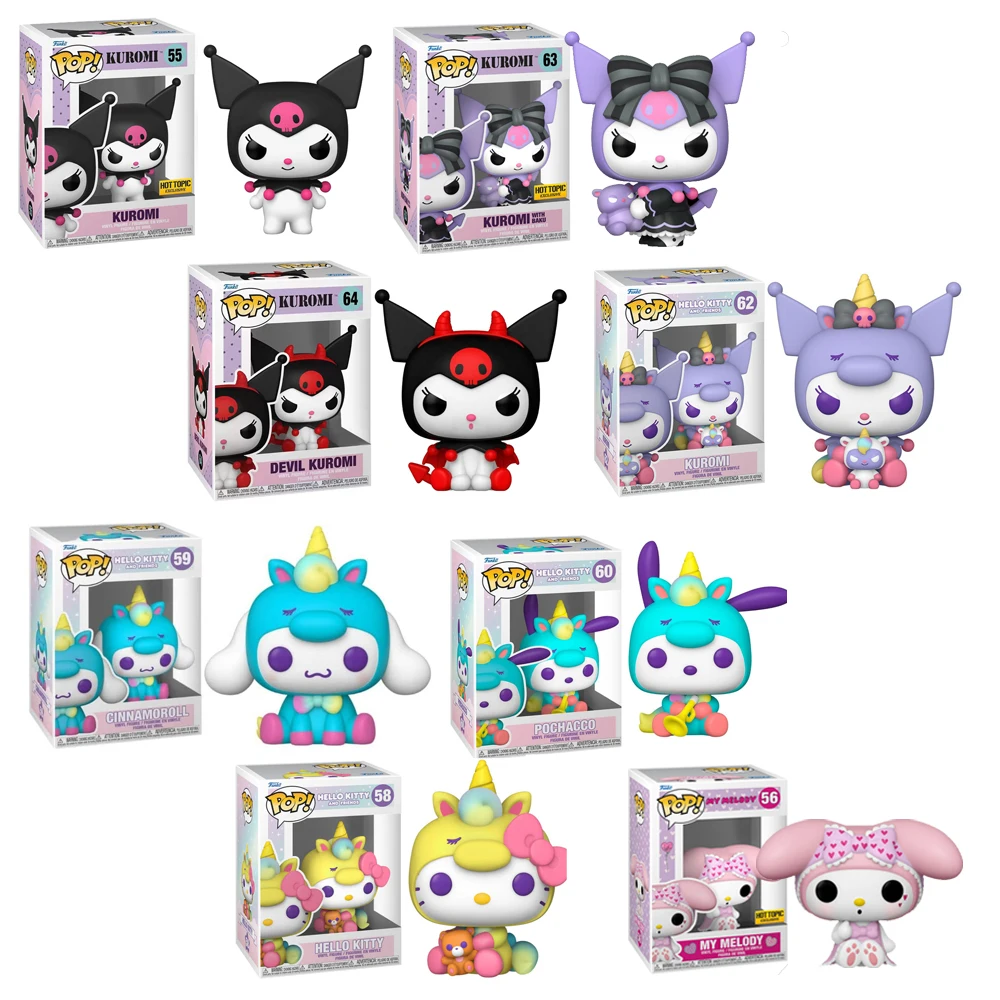 thumbnail image 2 of Funko pop KUROMI #55#62#63#64 POCHACCO#60 CINNAMOROLL #59 Figura de vinilo Muñeca Modelo Juguetes, 2 of 5