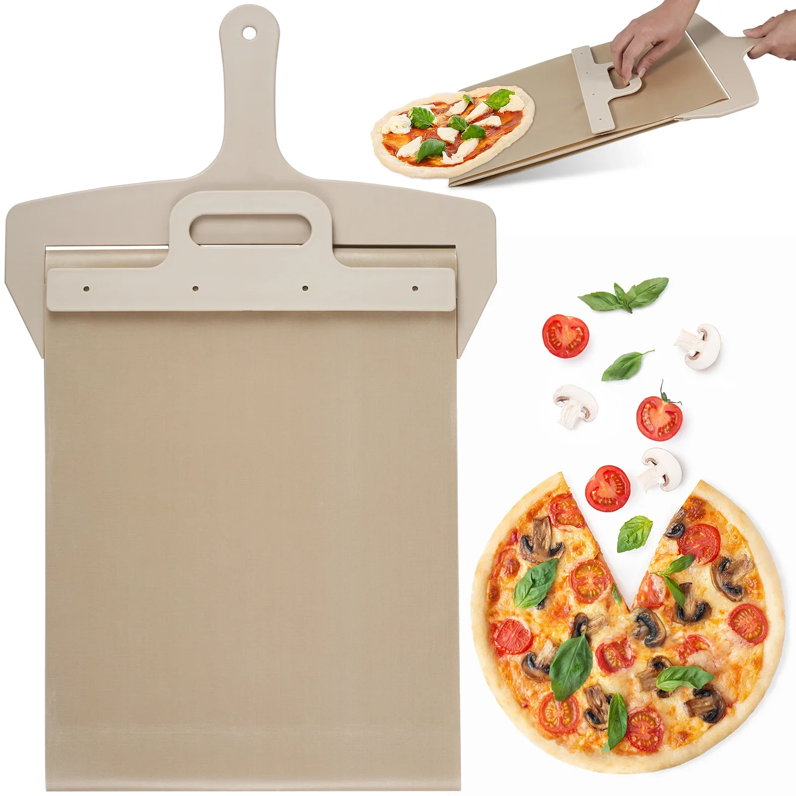 Sliding Pizza Peel Shovel Storage Board Non-Stick Pizza Spatula Food-Grade PP Baking Kitchen Tool Rectangular Shovel pizza peel
