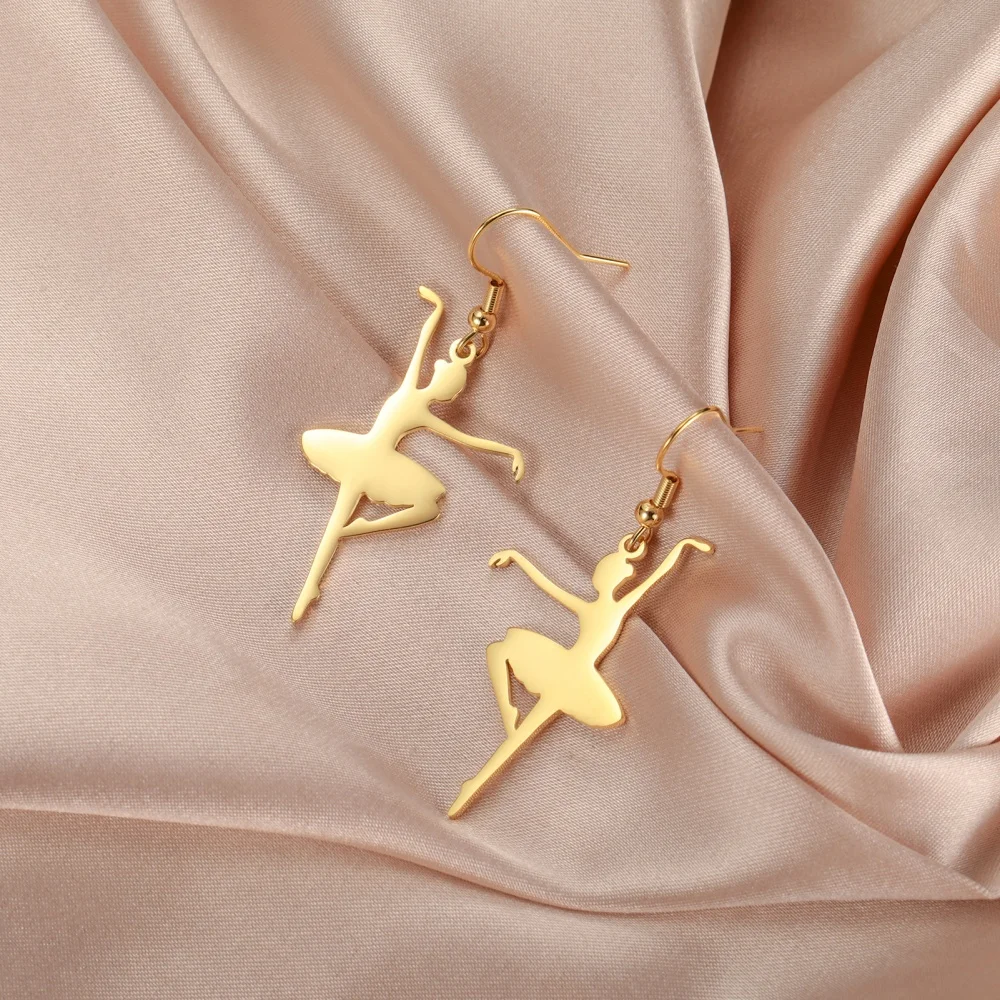 Edelstahl Ballett Tropfen Ohrringe Elegante Ballerina Tänzerin Anhänger Ohrringe für Frauen Ästhetische Mädchen Schmuck Geburtstag Geschenke – Detail 26