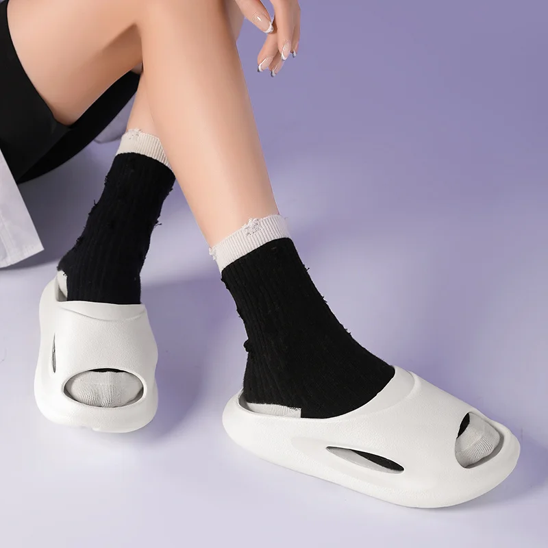Tofflor för kvinnor och män Halkfria med tjock sula Mjukt skum Sliders Tofflor för inomhus utomhus Slip Comfy_voghion.com