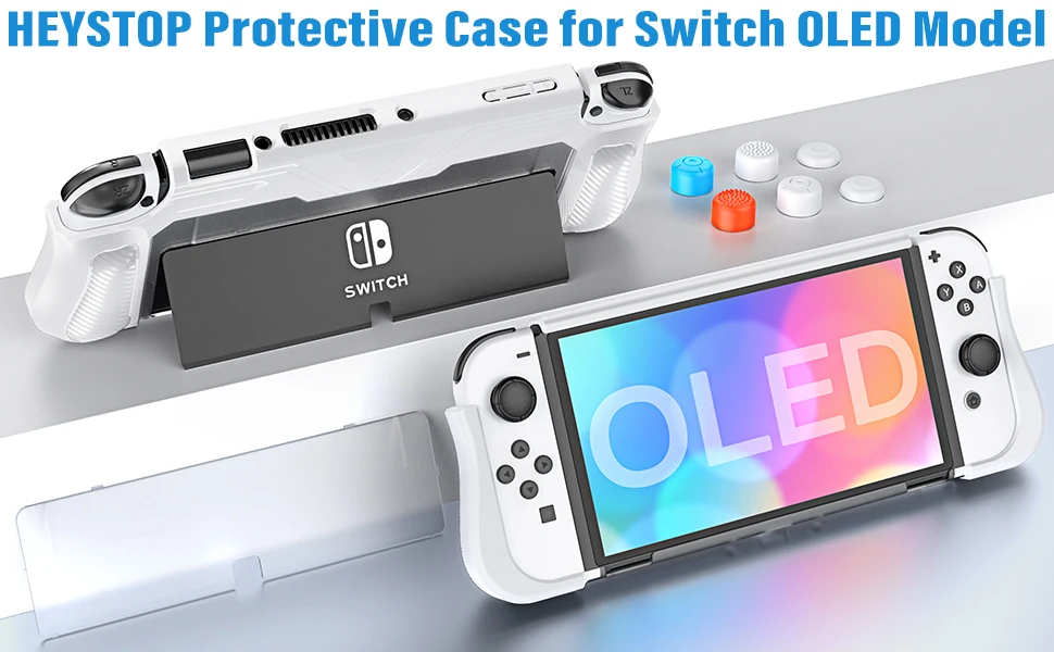 Keystop Un noir - HEYSTOP – coque pour Switch OLED, étui de protection TPU et ...