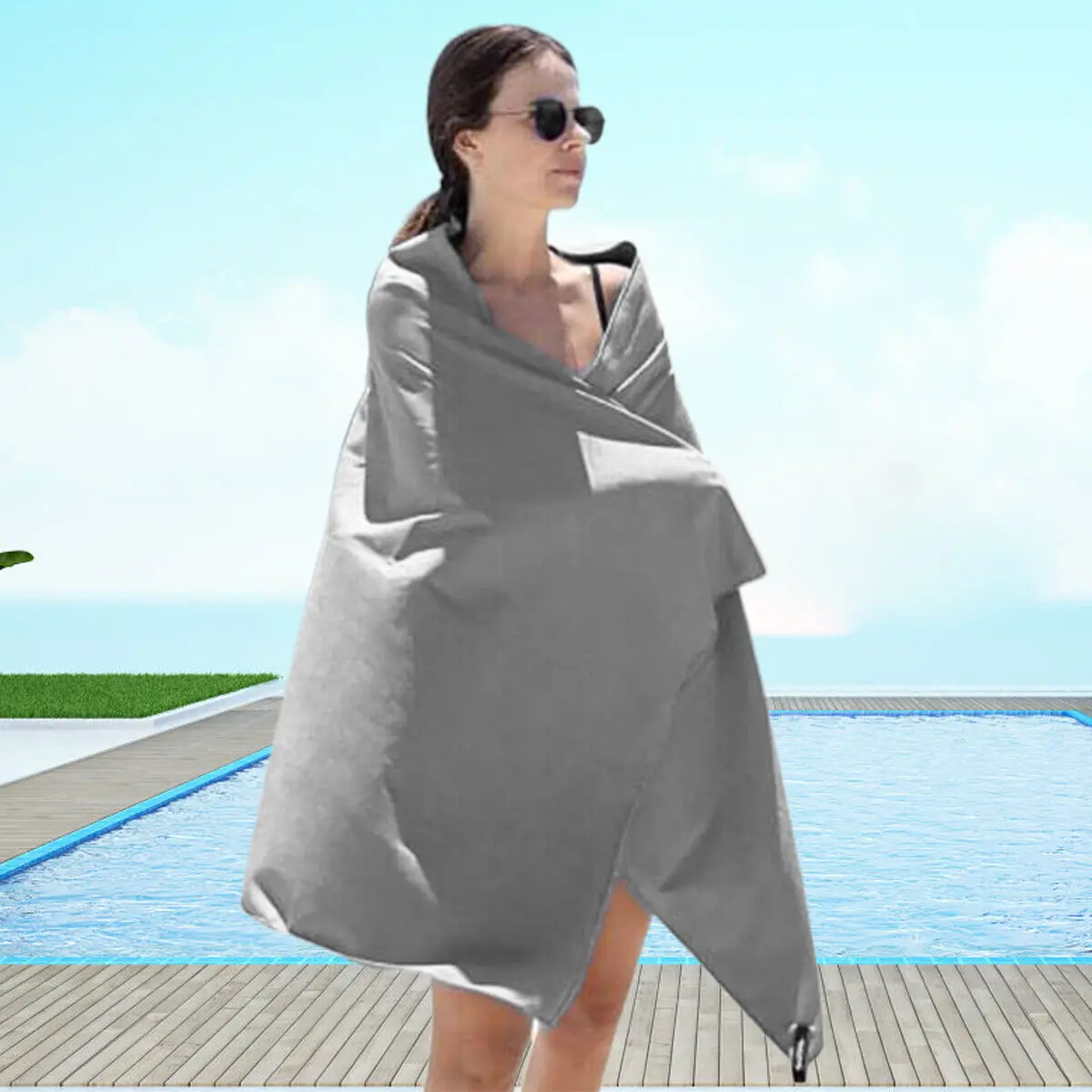 Soft Swim Color Beach Bath 80*180 Lightweight Fashion Microfibre New Large Sports Travel Clearan Bath Dry Comfortable Towel