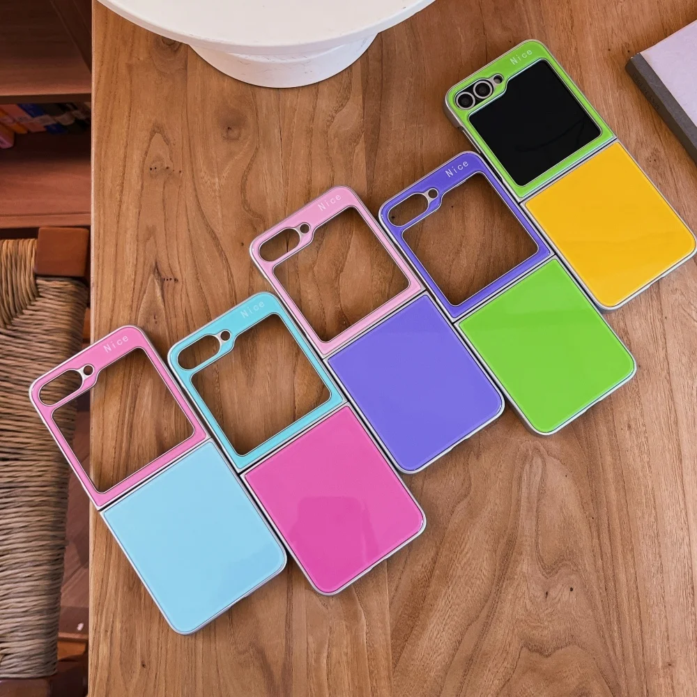 Fashionable Shockproof Acrylic Slim Phone Case - Vibrant Color Collision Design