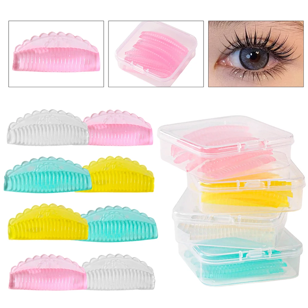 4쌍 재사용 가능 실리콘 3D 속눈썹 펌 라미네이션 패드 속눈썹 리프팅 롯드 키..