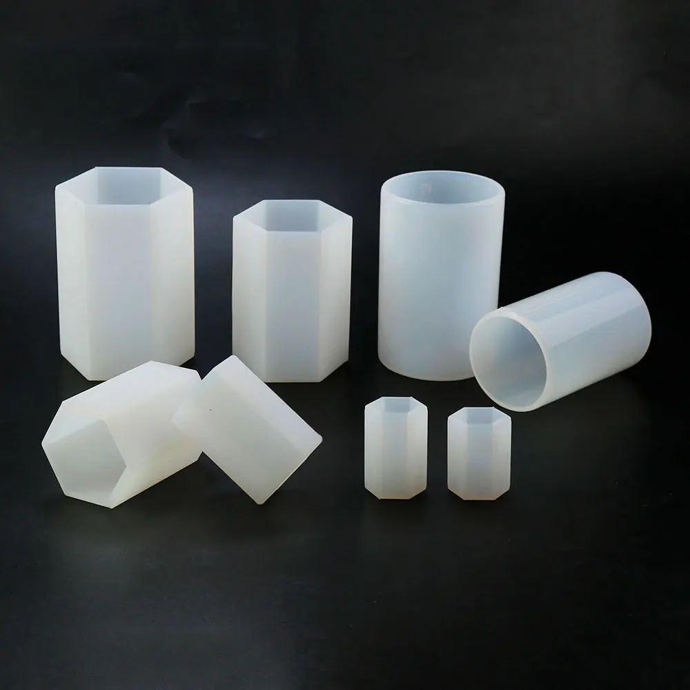 Hexagon Cylinder Silicone Mold DIY Epoxy Resin Candle Mold Aromatherapy Candle Wax Molds Clay Plaster Mold 2