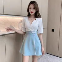 Vêtements de travail pour femmes, chemise, jupe courte imbibée, hôtel, salon de beauté, spa, massage, ongles, bain de pieds, technicien, salopette, uniforme 5