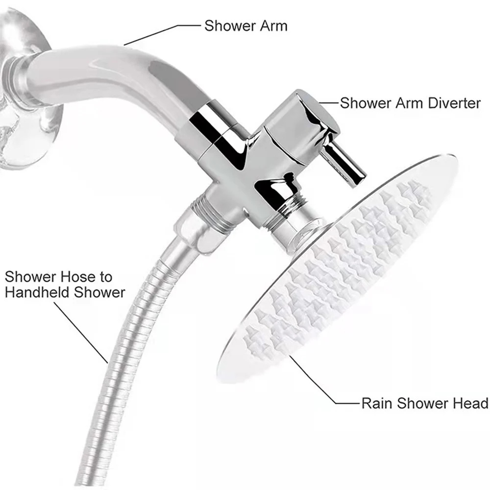 Universal 3-Way Shower Diverter Valve G1/2" 7/8" 3/8" Switch Faucet Adapter Water Mixer Connector Splitter Bathroom Accessories