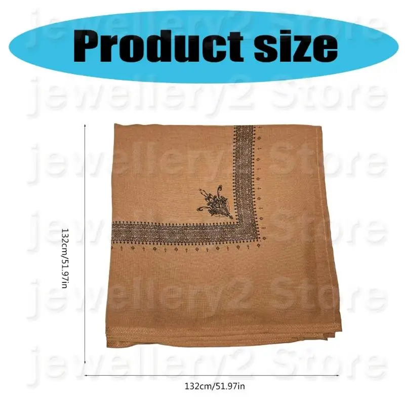 شماغ رجالي تراثي مطرز – لون بني وبيج بتصميم أنيق
