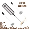 Electric Whisk Head Milk Frother Wireless Handheld Powerful Foam Whisk Maker Stainless Steel Spring Mixer for Coffee Cappuccino 2