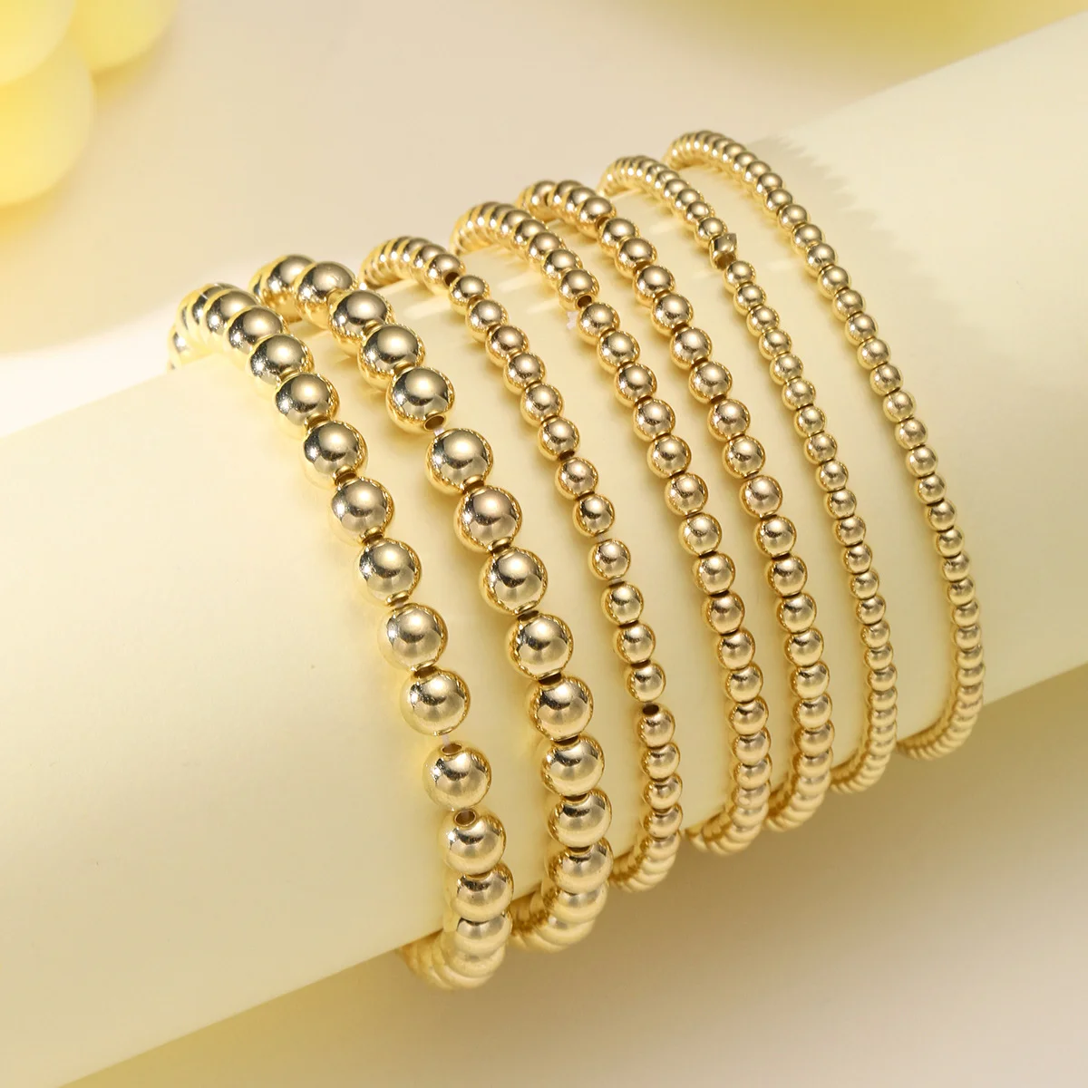 7 Teile/satz Vintage Handgemachte Gold Farbe Perlen Armbänder Set Stretch Frauen Trendy Armbänder Mode Mädchen Party Boho Schmuck Geschenke – Detail 5