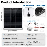 Kit d'énergie solaire 7000 W avec contrôleur 100 A et panneau 300 W, onduleur hors réseau 12 V à 110 V/220 V pour maison/Camping/RV/coulement d'urgence 3
