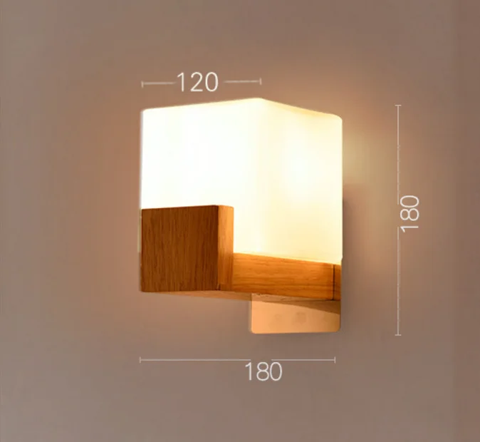 Moderne Led Holz Wand Lampen Nordic Milchglas Holz Lichter Leuchte Flur  Aisel Hotel Schlafzimmer Minimalistischen Massivholz Korridor - AliExpress