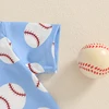Toddler Baby Boy Shorts Set Baseball Print Short Sleeve T-shirt Elastic Waist Shorts Summer Outfit 5