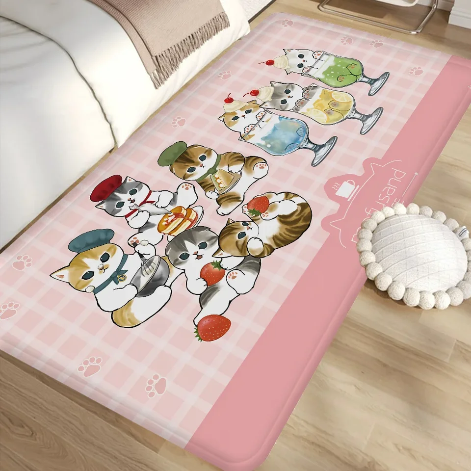 Shiba Inu Bath Mat, Cute Cartoon Dog Floor Mat, Ultra Soft & Non -Slip Door Mat, Absorbent Microfiber Bath Rugs, Machine Washable Bath Rug Carpet for Toilet Bathtub Kitchen 20 x 32