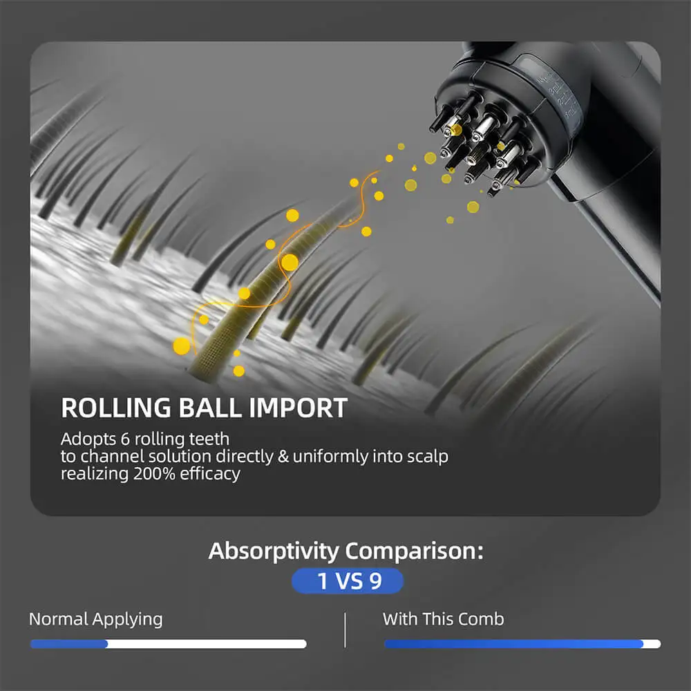 Handheld Scalp Care Applicator Comb Hair Nutrient Comb Scalp Treatment Hair Regrowth Essential Oil Liquid Guiding Massage Comb