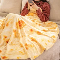 Funny Round Corn Tortilla Blanket Soft Throw Blanket for Bed Fleece Sofa Plaid Plush Bedspreads Winter Warm Flannel Wrap Blanket 5