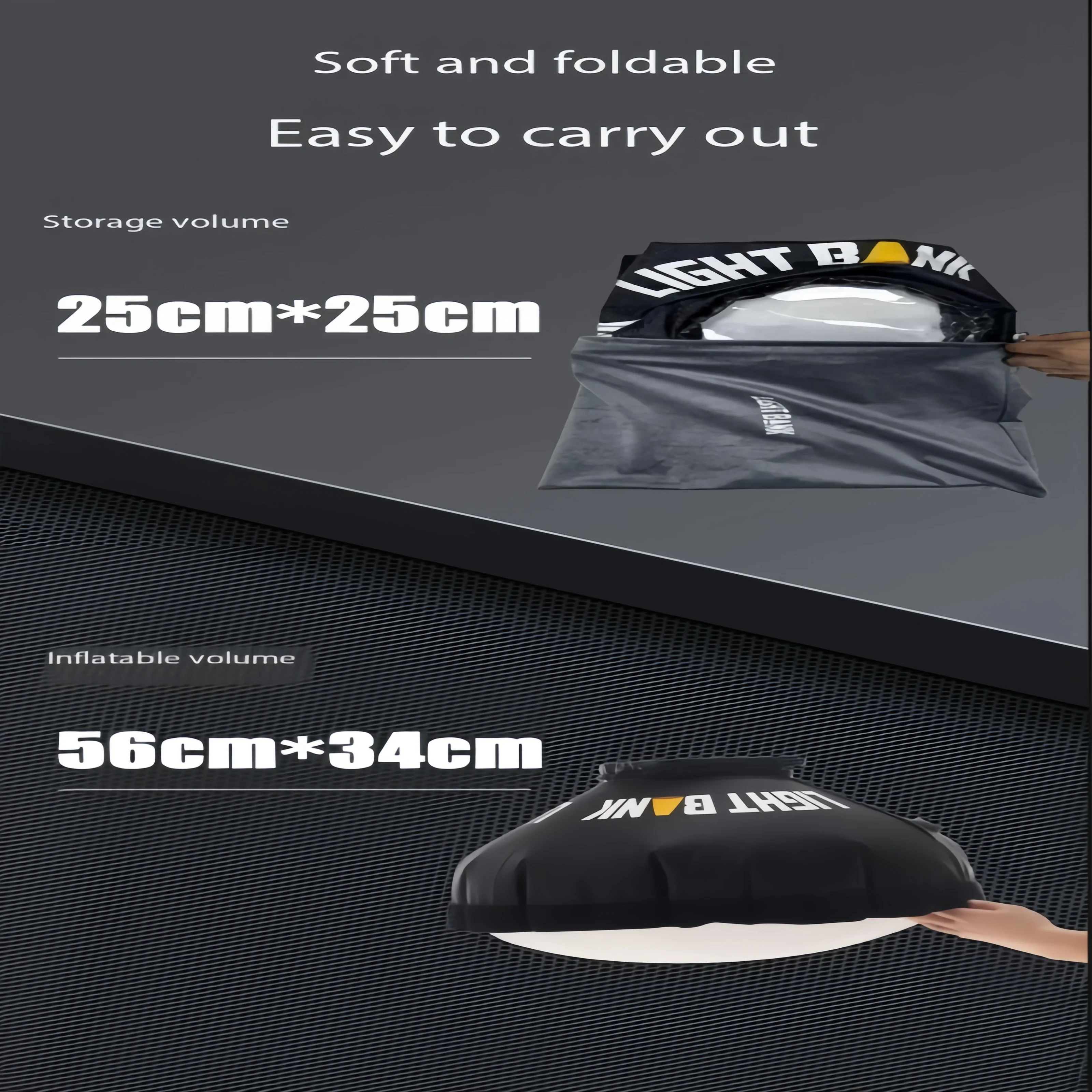 플라이누들 에어돔 60 인플레이터블 소프트박스 소프트 라이트 박스 18-20cm 표준 커버 보웬스 마운트 COB 비디오 라이트 플래시용, 56x34cm