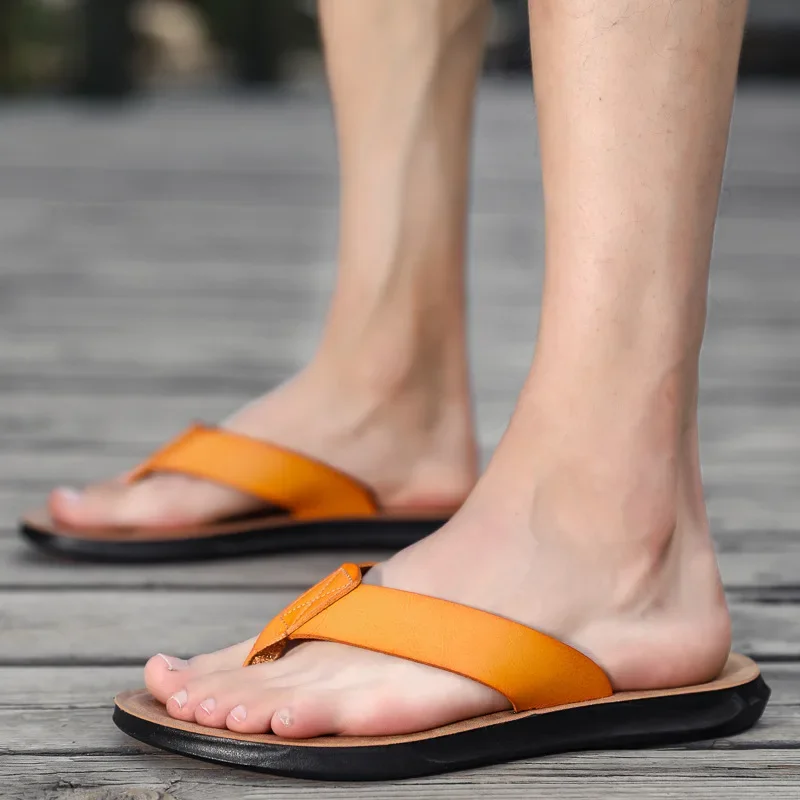 Flip Flops Men Slippers 2025 Summer New Outdoor Wear-Resistant Non-slip Male Shoes Beach Fashion WaterProof Flat Sandals for Men - 2