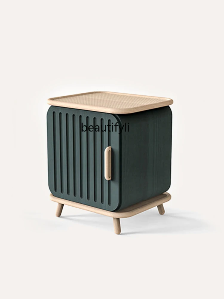 

Bedside Table Italian Minimalist Bedside Cabinet Large Apartment Home Mid-Ancient Modern Side Cabinet