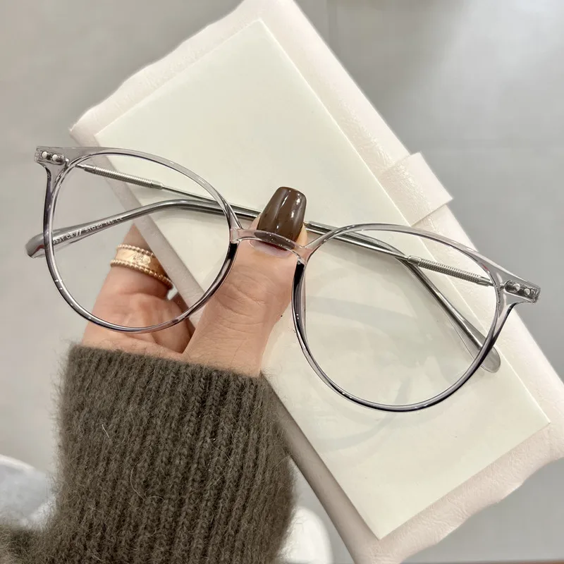 Stylish Unisex Blue Light Blocking Round Metal Frame Eyeglasses