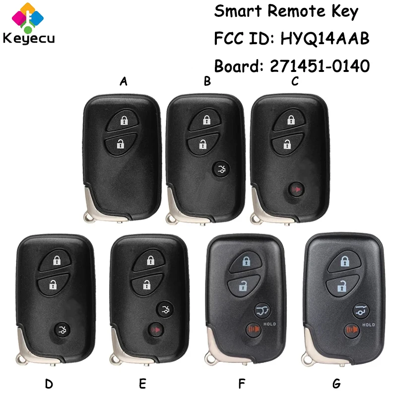 

KEYECU Smart Remote Control Key for Lexus GS300 GS350 GS430 GS450H LS600H GS460 IS350 IS250 ES350 Fob FCC# HYQ14AAB, 271451-0140