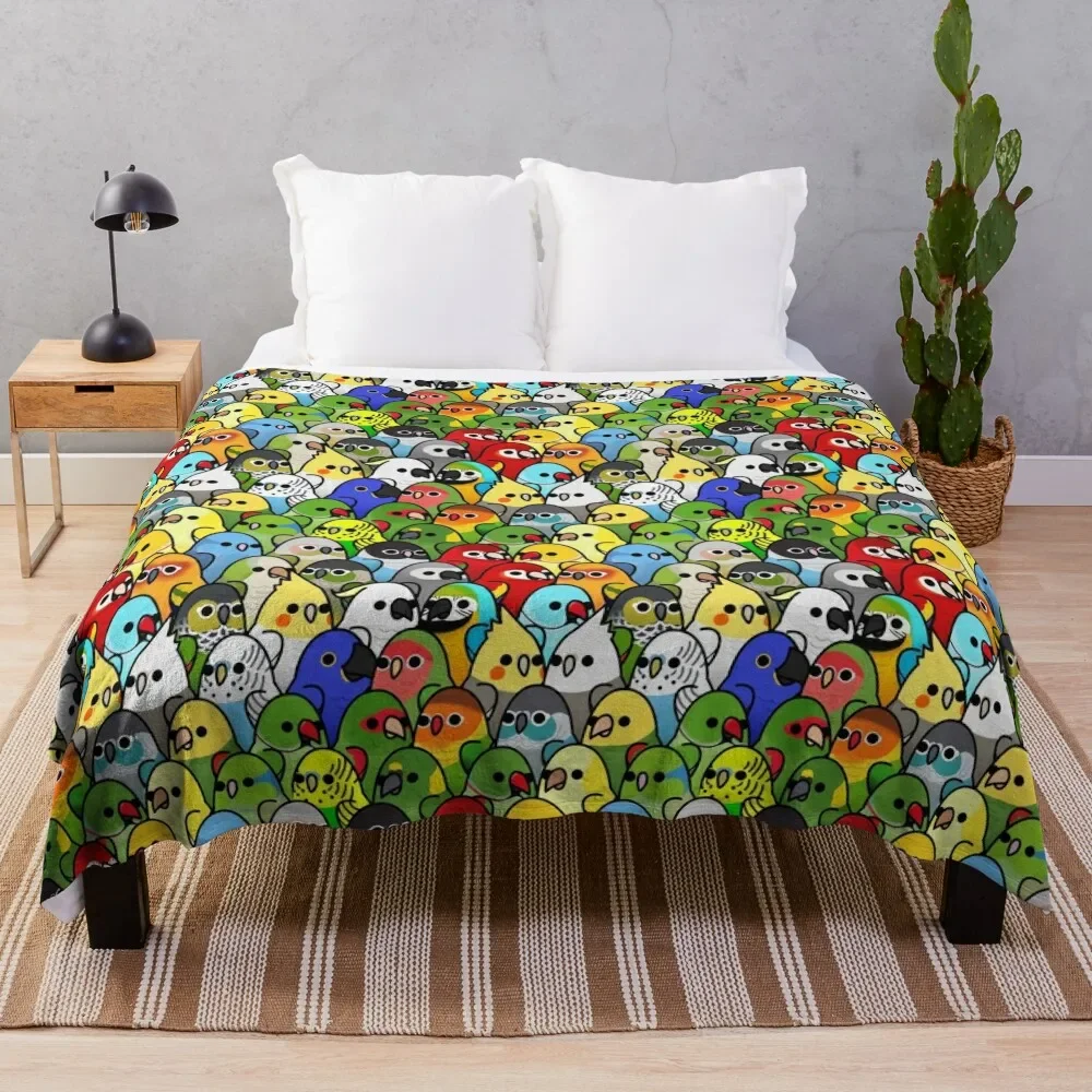 

Too Many Birds! Bird Squad Classic Throw Blanket Moving Camping Blankets