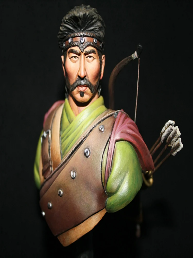 

Resin soldier 1/10 ancient Officer Mongolian Warrior soldier BUST Model Unassambled Unpainted Figure Building Kit