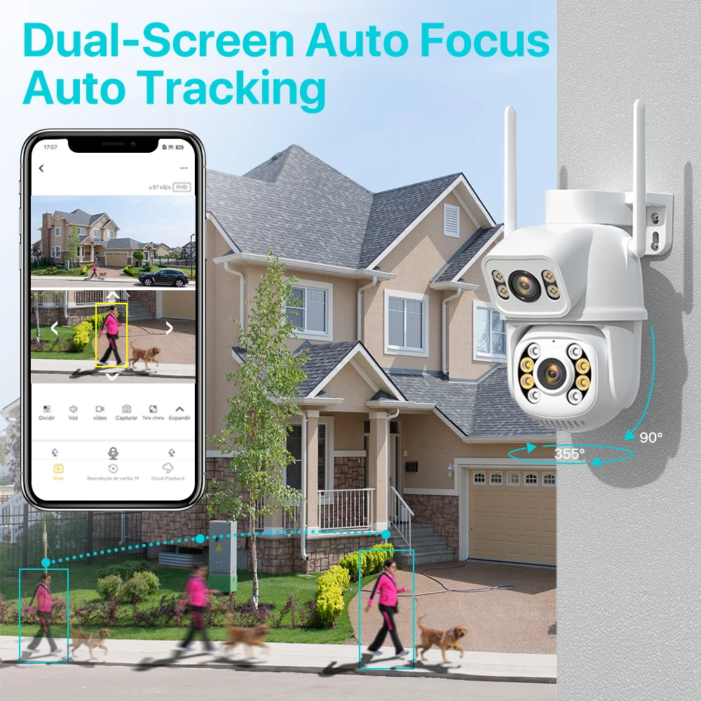 ߿ PTZ    ũ AI ü , Onvif P2P    ī޶, iCSee, 8MP 4K HD  IP ī޶