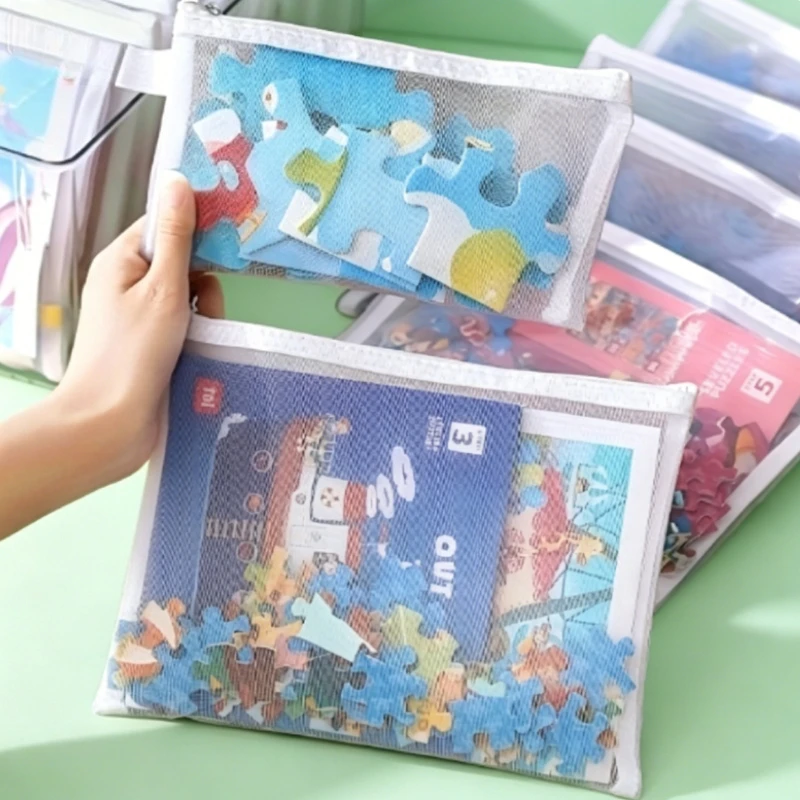 지퍼 메쉬 가방, 3가지 사이즈, 지퍼 메쉬 가방, 방수 투명 여행 가방, 지퍼가 달린 사무용품 문서 가방