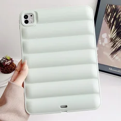 Soft Silicone Matte Tablet Case - Down Jacket Style Cover for Pro 11inch 2020 2021 (Mint Green)