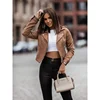 New Arrival Zipper Short Jacket Suede Velvet Top Khaki Black Women's Jacket Zipper Design Leather Coat Spring Autumn Wear